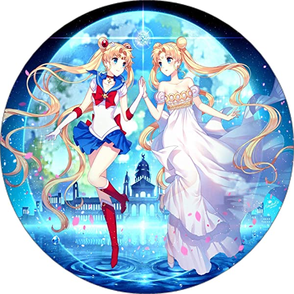 Cialda per torta Sailor Moon Decorazione alimentare senza glutine topper cake quadrato rotondo 2 (Ostia, 16 cm)