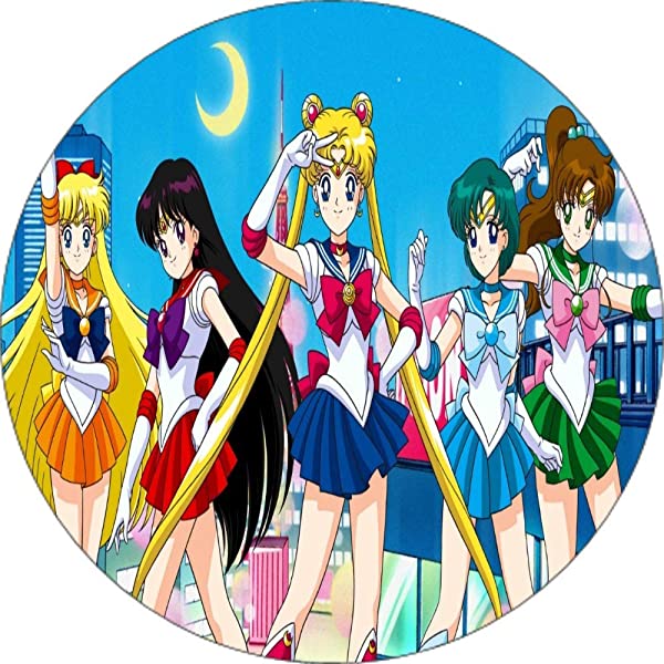 Cialda per torta Sailor Moon Decorazione alimentare senza glutine topper cake quadrato rotondo 6 (Ostia, 16 cm)