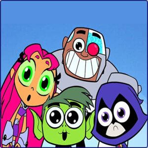 Cialda per torta TEEN TITANS GO decorazione alimentare senza glutine topper cake ( quadrato) img 3 (Ostia, 18x18 cm)