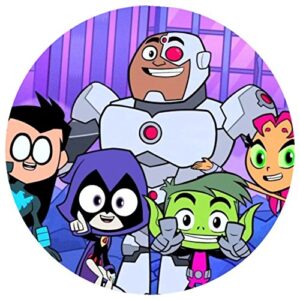 Cialda per torta TEEN TITANS GO decorazione alimentare senza glutine topper cake ( rotondo) img 9 (Pasta di zucchero, 16 cm)