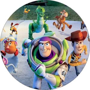 Cialda per torta TOY STORY decorazione alimentare senza glutine personalizzazione grafica inclusa topper cake rotondo 1 (Ostia, 18 cm)