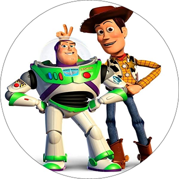 Cialda per torta TOY STORY decorazione alimentare senza glutine personalizzazione grafica inclusa topper cake rotondo 2 (Pasta di zucchero, 20 cm)