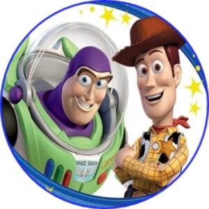 Cialda per torta TOY STORY decorazione alimentare senza glutine personalizzazione grafica inclusa topper cake rotondo 4 (Pasta di zucchero, 20 cm)