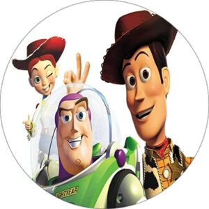 Cialda per torta TOY STORY decorazione alimentare senza glutine personalizzazione grafica inclusa topper cake rotondo 7 (Pasta di zucchero, 18 cm)