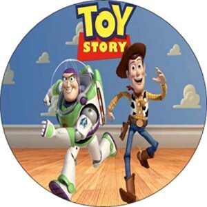 Cialda per torta TOY STORY decorazione alimentare senza glutine personalizzazione grafica inclusa topper cake rotondo 9 (Pasta di zucchero, 16 cm)