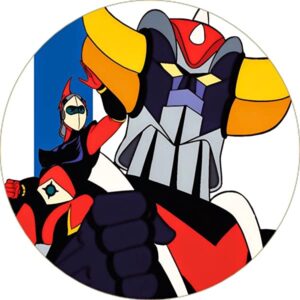 Cialda per torta UFO ROBOT GOLDRAKE decorazione alimentare senza glutine personalizzazione grafica inclusa topper cake rotonda 3 (Ostia, 20 cm)