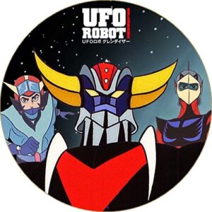 Cialda per torta UFO ROBOT GOLDRAKE decorazione alimentare senza glutine personalizzazione grafica inclusa topper cake rotonda 2 (Pasta di zucchero, 20 cm)