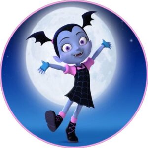 Cialda per torta VAMPIRINA decorazione alimentare senza glutine personalizzazione grafica inclusa topper cake img 1 (Pasta di zucchero, 16 cm)