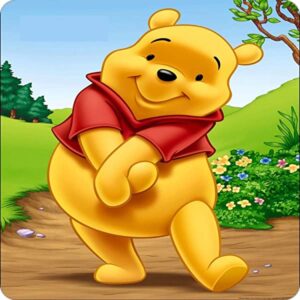 Cialda per torta WINNIE THE POOH decorazione alimentare senza glutine personalizzazione grafica inclusa topper cake quadrato 7 (Pasta di zucchero, 20 x 20 cm)
