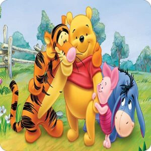 Cialda per torta WINNIE THE POOH decorazione alimentare senza glutine personalizzazione grafica inclusa topper cake quadrato 5 (Pasta di zucchero, 20 x 20 cm)