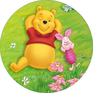 Cialda per torta WINNIE THE POOH decorazione alimentare senza glutine personalizzazione grafica inclusa topper cake rotondo 4 (Ostia, 16 cm)