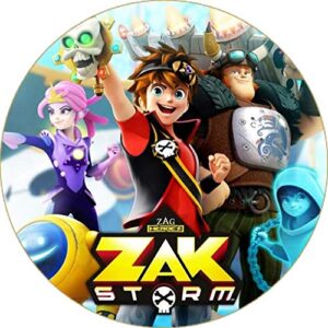 Cialda per torta ZAK STORM decorazione alimentare senza glutine personalizzazione grafica inclusa topper cake rotondo 1 (Pasta di zucchero, 16 cm)