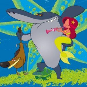 Cialda per torta ZIG E SHARKO decorazione alimentare senza glutine personalizzazione grafica inclusa topper cake rettangolare 1 (Ostia, 25 x 20 cm)
