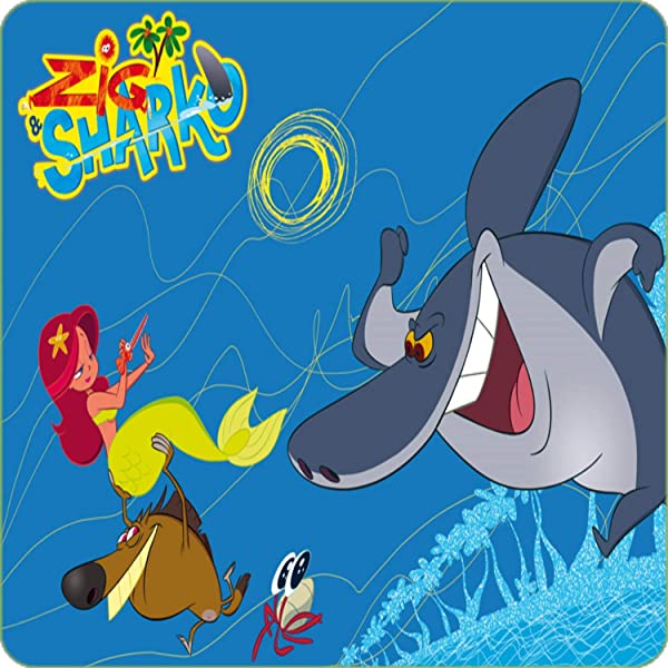 Cialda per torta ZIG E SHARKO decorazione alimentare senza glutine personalizzazione grafica inclusa topper cake rettangolare 2 (Ostia, 18 x 18 cm)