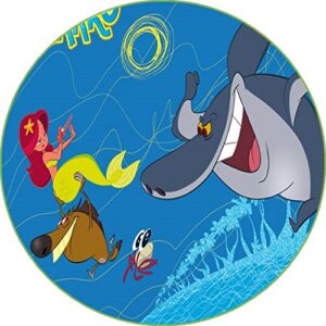 Cialda per torta ZIG E SHARKO decorazione alimentare senza glutine personalizzazione grafica inclusa topper cake rotonda 1 (Pasta di zucchero, 20 cm)