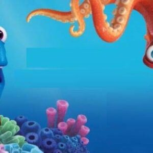 Cialda per torta alla ricerca di NEMO decorazione alimentare personalizzabile Senza Glutine Topper Cake Design Rettangolare (Pasta di zucchero, 25 x 15 cm)