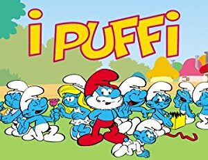 Cialda per torta i Puffi decorazione alimentare senza glutine topper cake rettangolare 3 (Ostia, 25 x 15 cm)