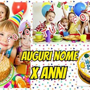 Cialda per torta rettangolare con tua foto immagine collage decorazione alimentare senza glutine personalizzazione grafica inclusa topper cake design