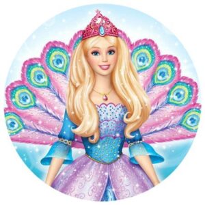 Cialda per torta rotonda BARBIE decorazione alimentare senza glutine personalizzazione grafica inclusa topper cake design img 09