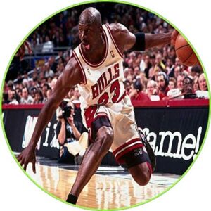 Cialda per torta rotonda BASKET MICHEAL JORDAN decorazione alimentare senza glutine topper cake design (Ostia, 20 cm)