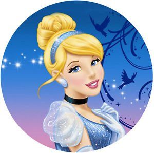 Cialda per torta rotonda PRINCIPESSA CENERENTOLA decorazione alimentare senza glutine personalizzazione grafica inclusa topper cake design img 5