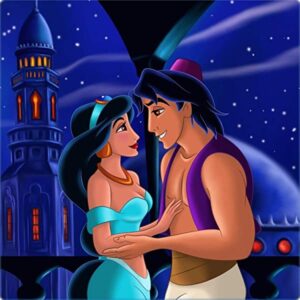 Cialda per torta tema ALADDIN JASMINE GENIO stampa alimentare personalizzabile Gluten Free _ quadrata_ img 7