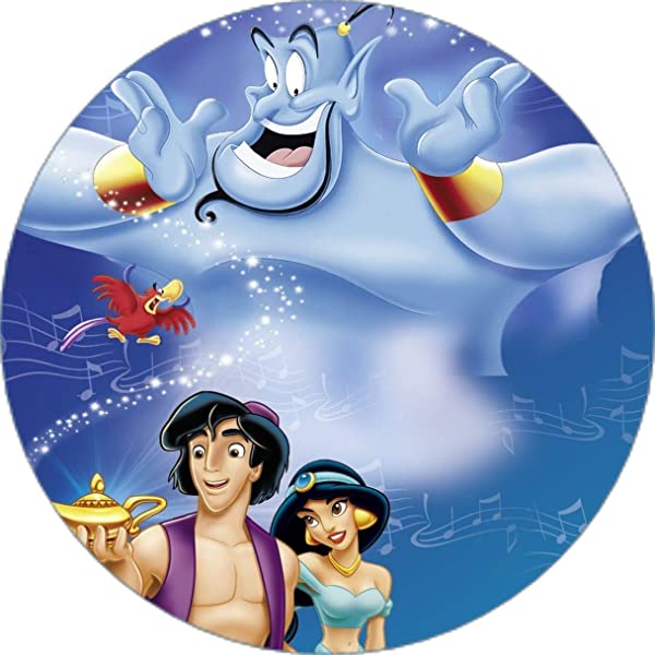 Cialda per torta tema ALADDIN JASMINE GENIO stampa alimentare personalizzabile Gluten Free _ rotonda _ img 1