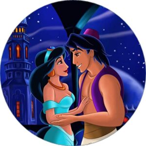 Cialda per torta tema ALADDIN JASMINE GENIO stampa alimentare personalizzabile Gluten Free _ rotonda _ img 7