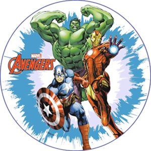 Cialda per torta tema AVENGERS stampa alimentare personalizzabile Gluten Free rotonda img 3