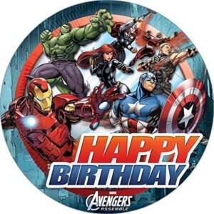 Cialda per torta tema AVENGERS stampa alimentare personalizzabile Gluten Free rotonda img 4