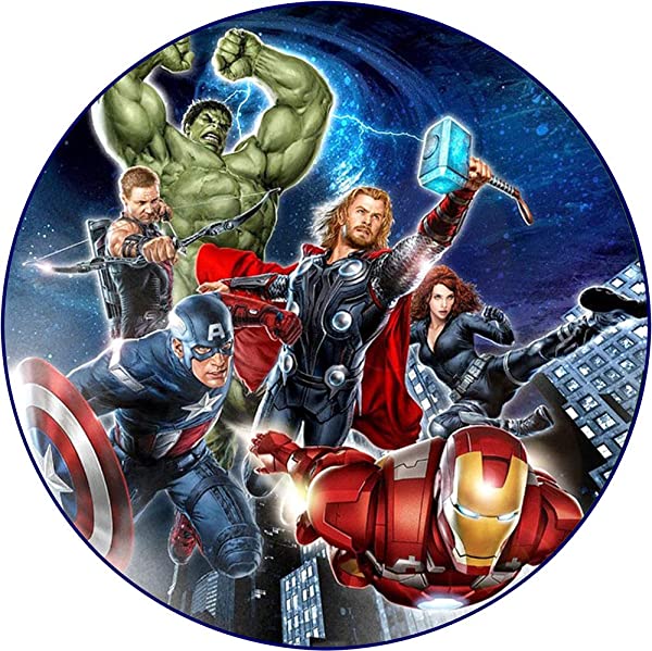 Cialda per torta tema AVENGERS stampa alimentare personalizzabile Gluten Free rotonda img 7