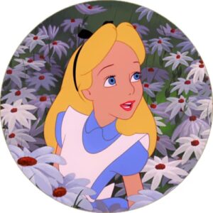 Cialda per torta tema Alice Nel Paese dell Meraviglie stampa alimentare personalizzabile Gluten Free rotonda img 3