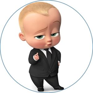 Cialda per torta tema BABY BOSS stampa alimentare personalizzabile Gluten Free rotonda img 5
