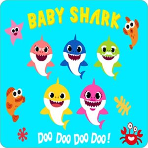 Cialda per torta tema BABY SHARK stampa alimentare personalizzabile Gluten Free quadrata img 9