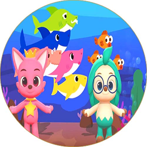 Cialda per torta tema BABY SHARK stampa alimentare personalizzabile Gluten Free rotonda 13