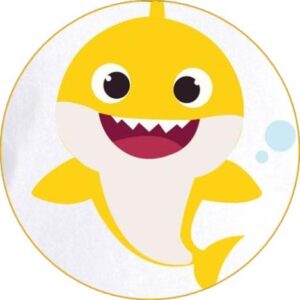 Cialda per torta tema BABY SHARK stampa alimentare personalizzabile Gluten Free rotonda 14