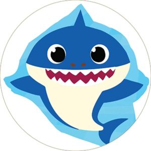 Cialda per torta tema BABY SHARK stampa alimentare personalizzabile Gluten Free rotonda 4