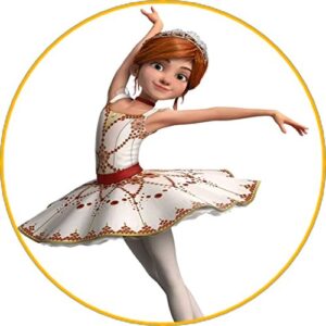 Cialda per torta tema BALLERINA stampa alimentare personalizzabile Gluten Free rotonda img 1