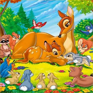 Cialda per torta tema BAMBI stampa alimentare personalizzabile Gluten Free quadrata img 3