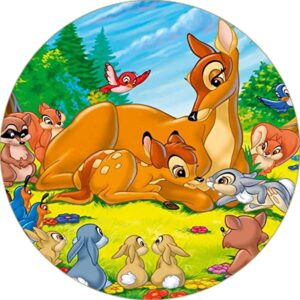 Cialda per torta tema BAMBI stampa alimentare personalizzabile Gluten Free rotonda img 3