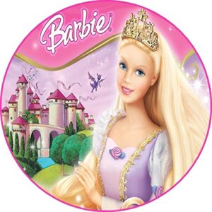 Cialda per torta tema BARBIE stampa alimentare personalizzabile Gluten Free rotonda img 2