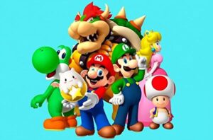 Cialda per torta tema SUPERMARIO SUPER MARIO stampa alimentare personalizzabile Gluten Free rettangolare img 0