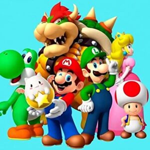 Cialda per torta tema SUPERMARIO SUPER MARIO stampa alimentare personalizzabile Gluten Free rettangolare img 0