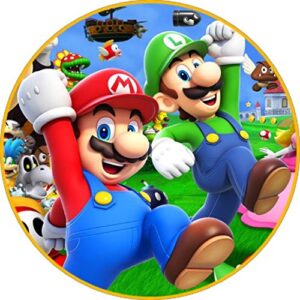 Cialda per torta tema SUPERMARIO SUPER MARIO stampa alimentare personalizzabile Gluten Free rotonda img 5