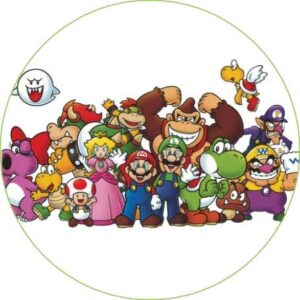 Cialda per torta tema SUPERMARIO SUPER MARIO stampa alimentare personalizzabile Gluten Free rotonda img 8