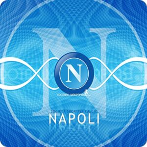 Cialda quadrata per torta NAPOLI CALCIO decorazione alimentare senza glutine personalizzazione grafica inclusa topper cake design (Ostia, 20 x 20 cm)