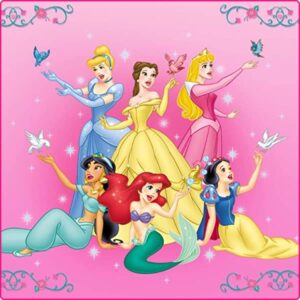 Cialda quadrata per torta PRINCIPESSE DISNEY decorazione alimentare senza glutine personalizzazione grafica inclusa topper cake design img 3 (Pasta di zucchero, 20x20 cm)