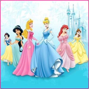 Cialda quadrata per torta PRINCIPESSE DISNEY decorazione alimentare senza glutine personalizzazione grafica inclusa topper cake design img 5 (Ostia, 18x18 cm)