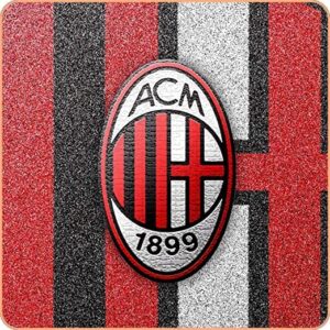 Cialda quadrata per torta SCUDETTO MILAN CALCIO SERIE A decorazione alimentare senza glutine personalizzazione grafica inclusa topper cake design img 1 (Pasta di zucchero, 20x20 cm)