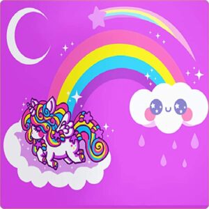 Cialda quadrata per torta UNICORNI UNICORNO decorazione alimentare senza glutine personalizzazione grafica inclusa topper cake design img 6 (Ostia, 18x18 cm)